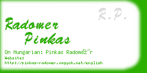 radomer pinkas business card